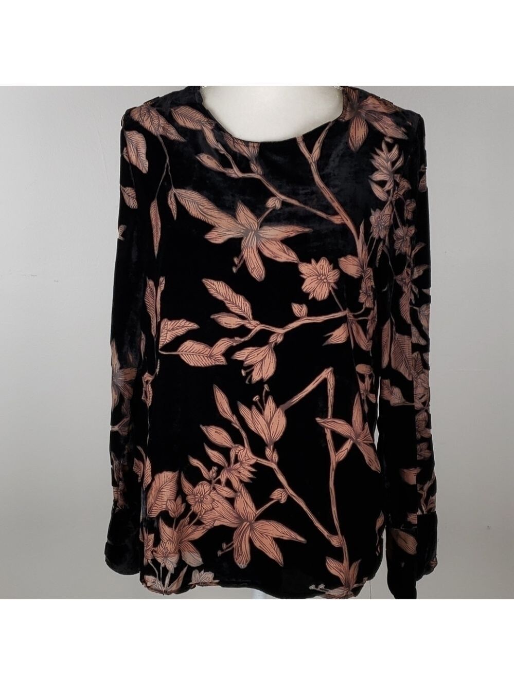 Line & Dot Claudette Top Black Velvet Burnout NWT